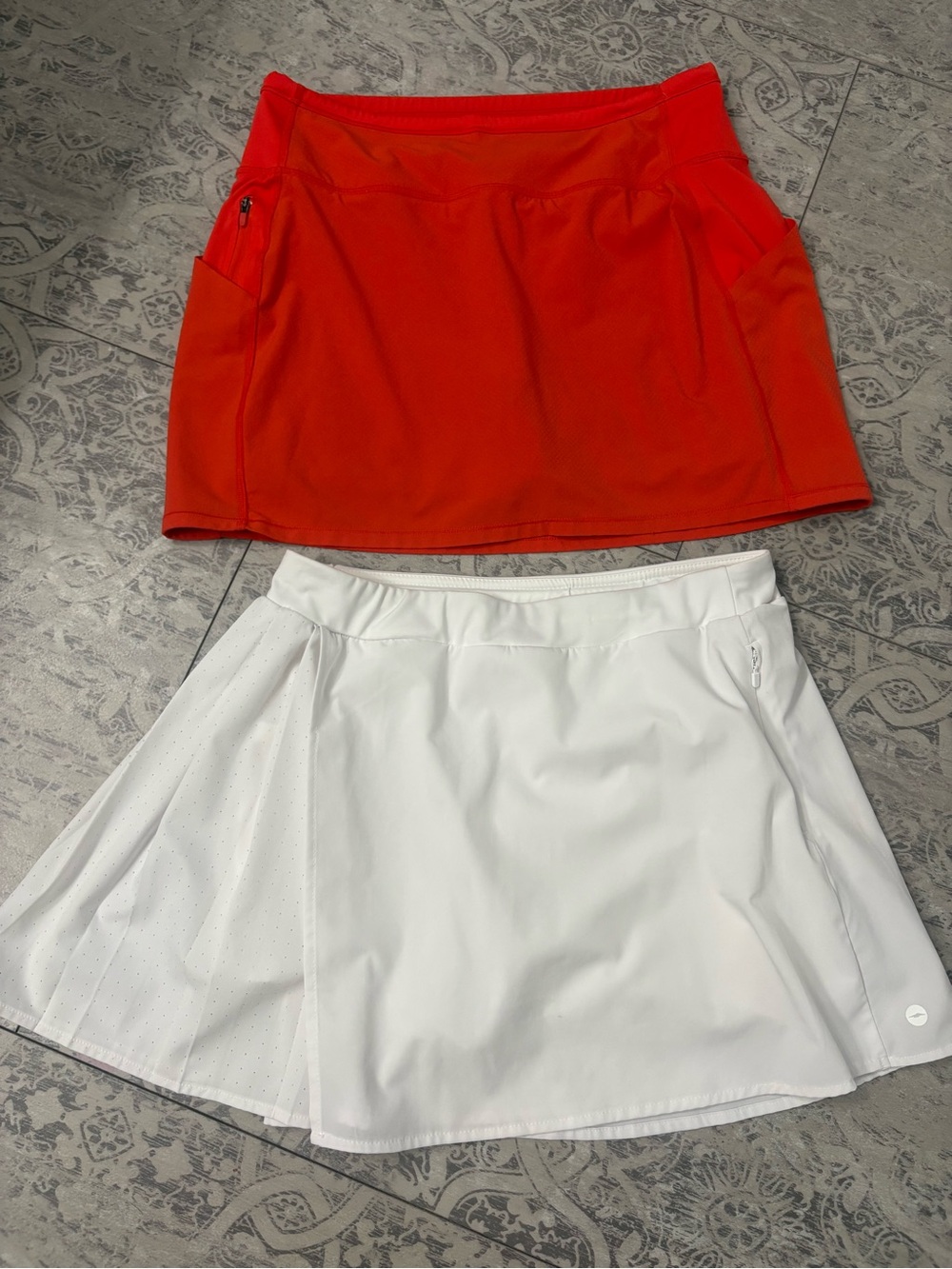 BUNDLE: (2) Activewear Skorts | Orange Athleta + White Avia | SZ Small